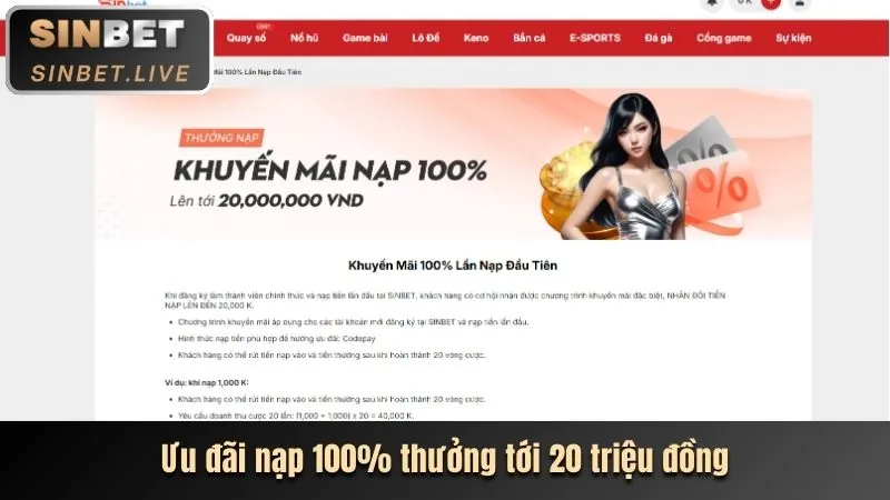 Banner khuyến mãi chào mừng thành viên mới với tiền thưởng lớn